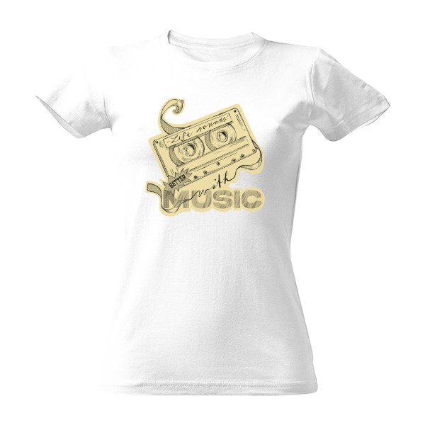 Tričko s potiskem Sounds better with music